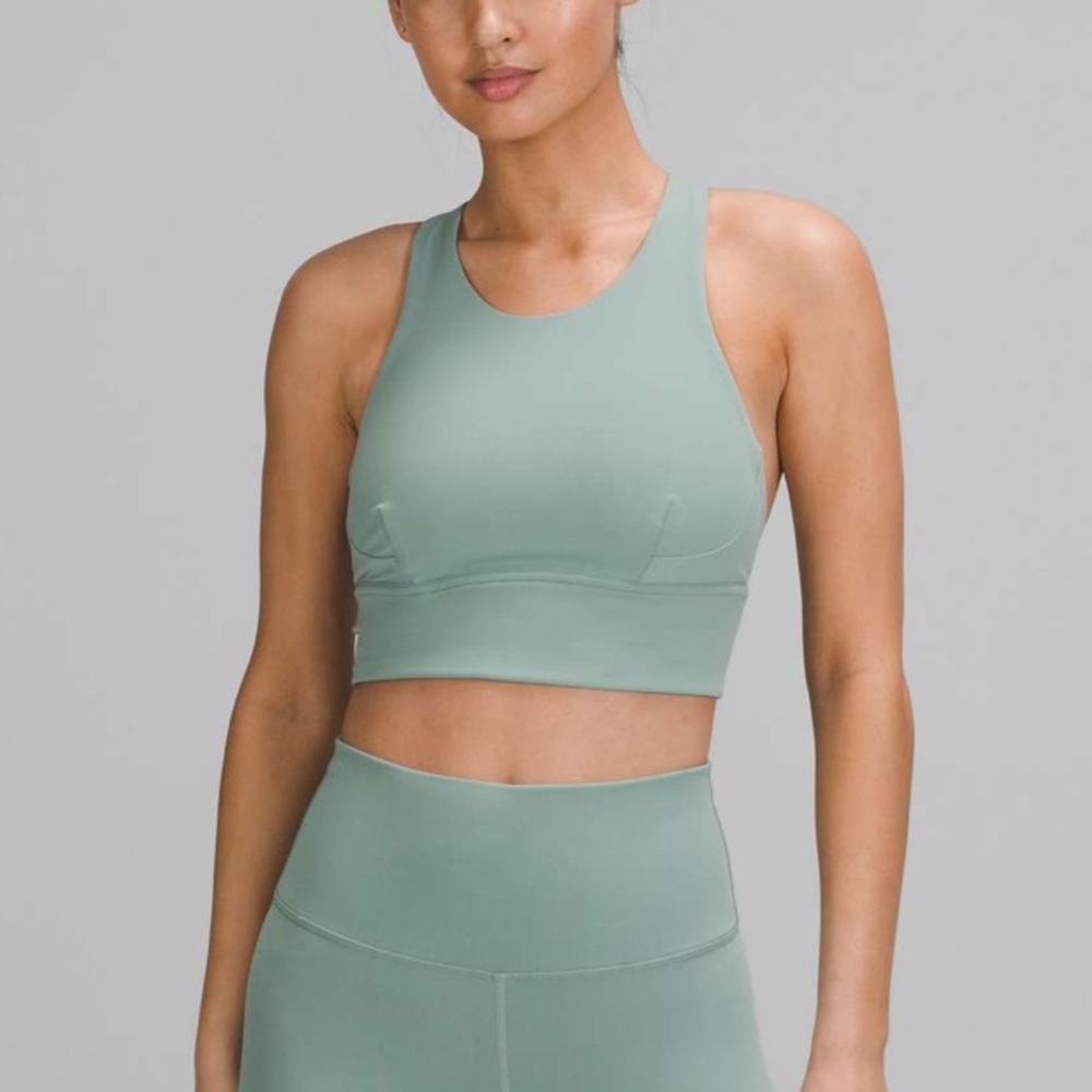 Lululemon Wunder Train Longline Bra Medium Support, C/D Cup - Misty Glade Size 6